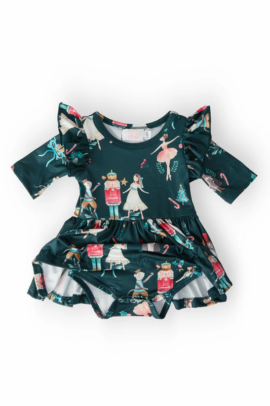 Christmas Ballet 3/4 Sleeve Twirl Bodysuit
