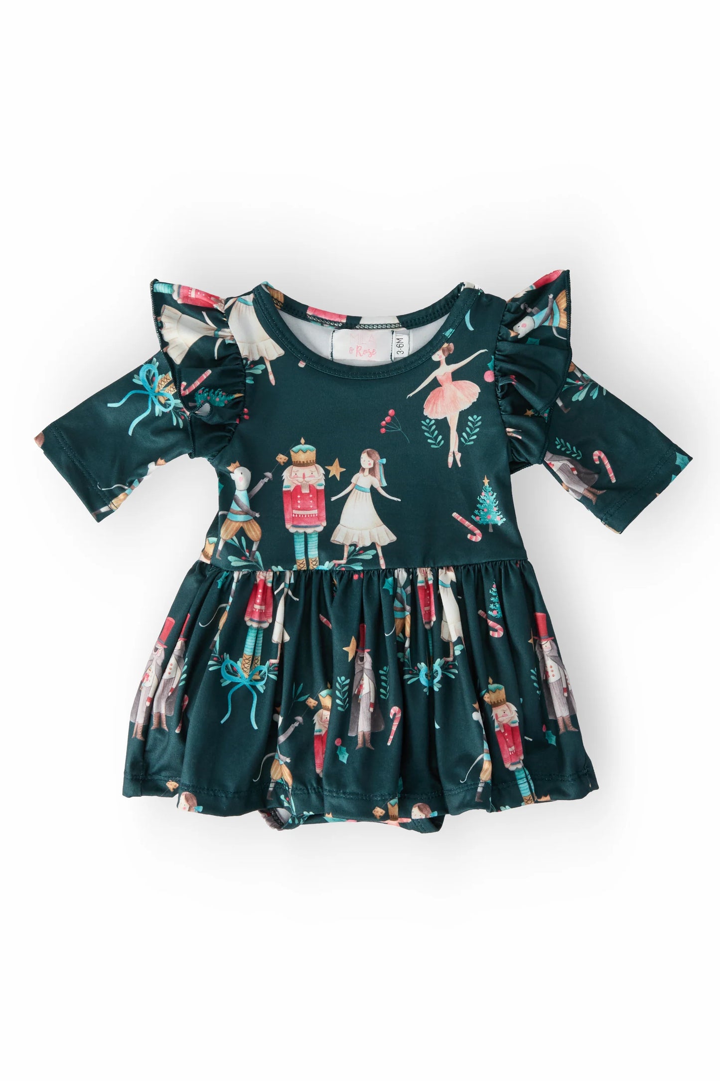 Christmas Ballet 3/4 Sleeve Twirl Bodysuit