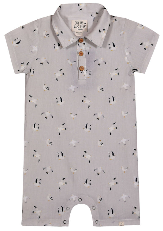 Molokai Printed Romper- seagulls