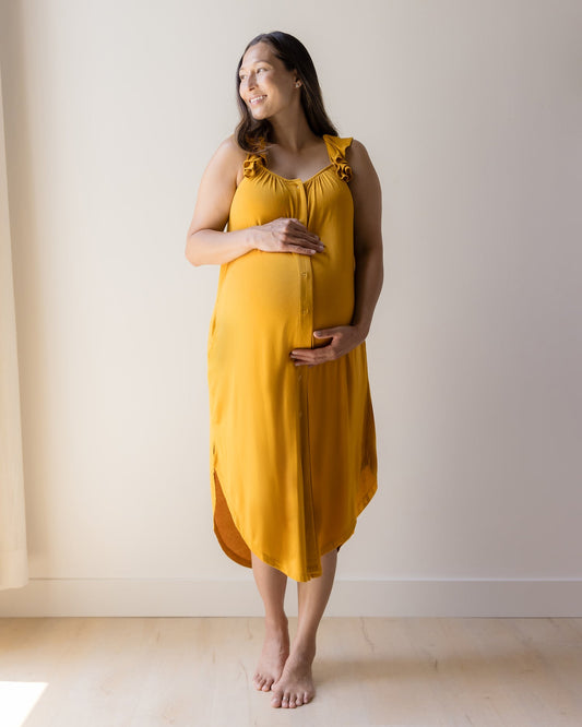 Ruffle Strap Labor & Delivery Gown | Honey