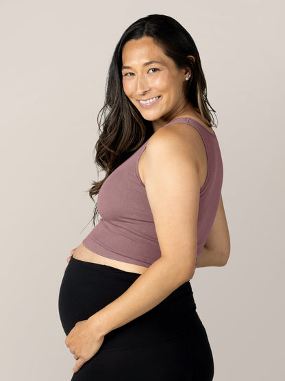 Sublime® Bamboo Maternity & Nursing Longline Bra Top | Twilight