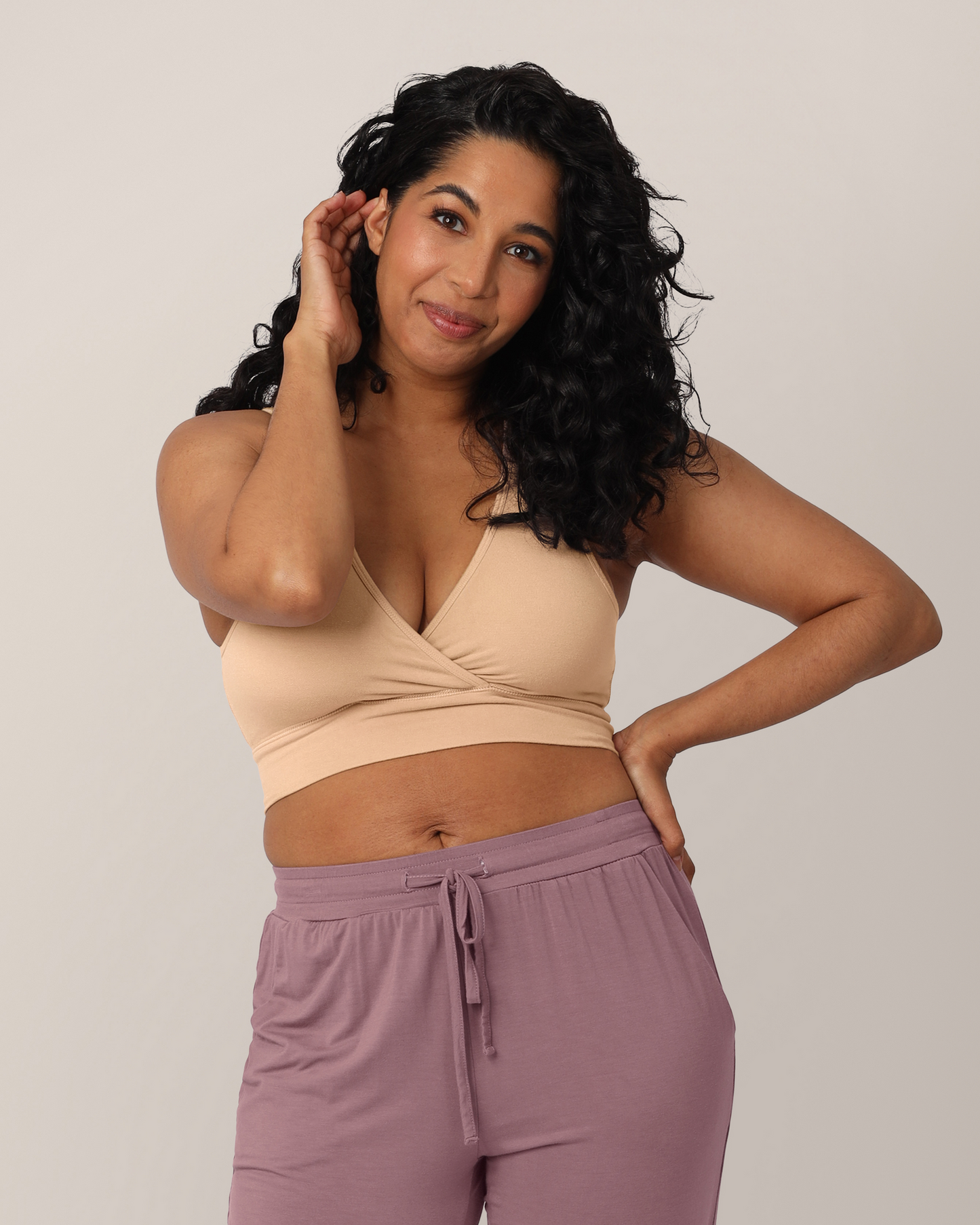 French Terry Racerback Nursing & Sleep Bra | Beige