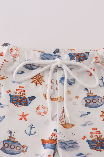 Beach Print Boy Set