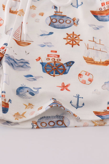 Beach Print Boy Set