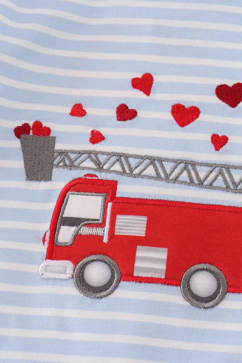 Valentine's Firetruck Romper