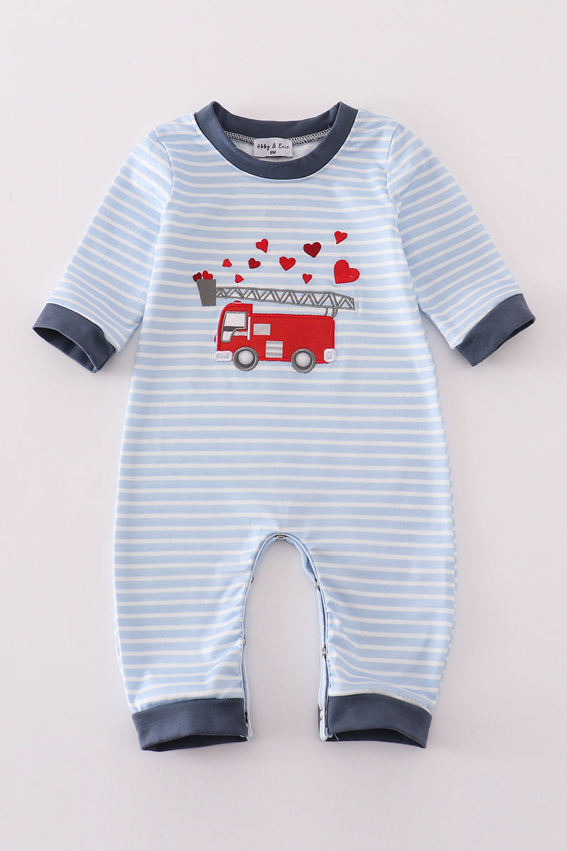 Valentine's Firetruck Romper