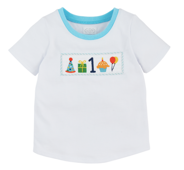 Smocked First Birthday Tee- 12-18mos