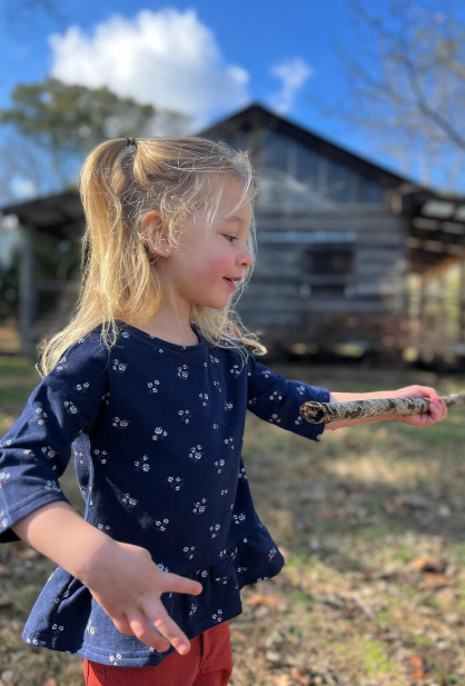 Elaina Blouse, Navy Floral