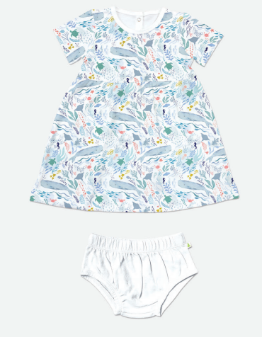 Ocean Life Angel Dress with Bloomer