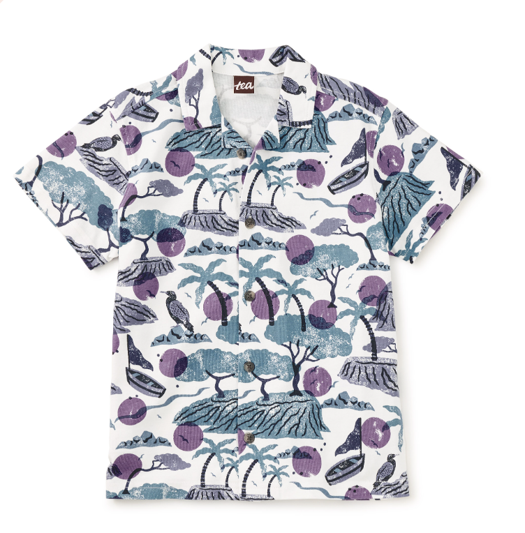 Printed Camp Shirt- Costa Brava