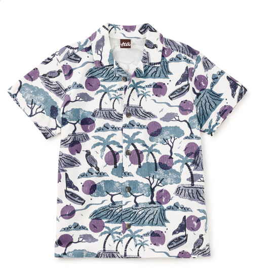 Printed Camp Shirt- Costa Brava