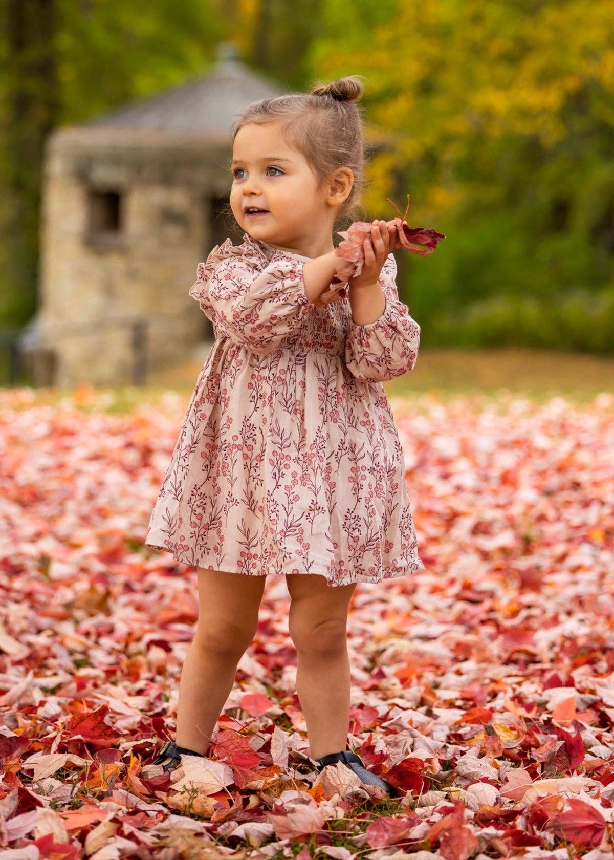 Autumn Floral Long Sleeve Dress
