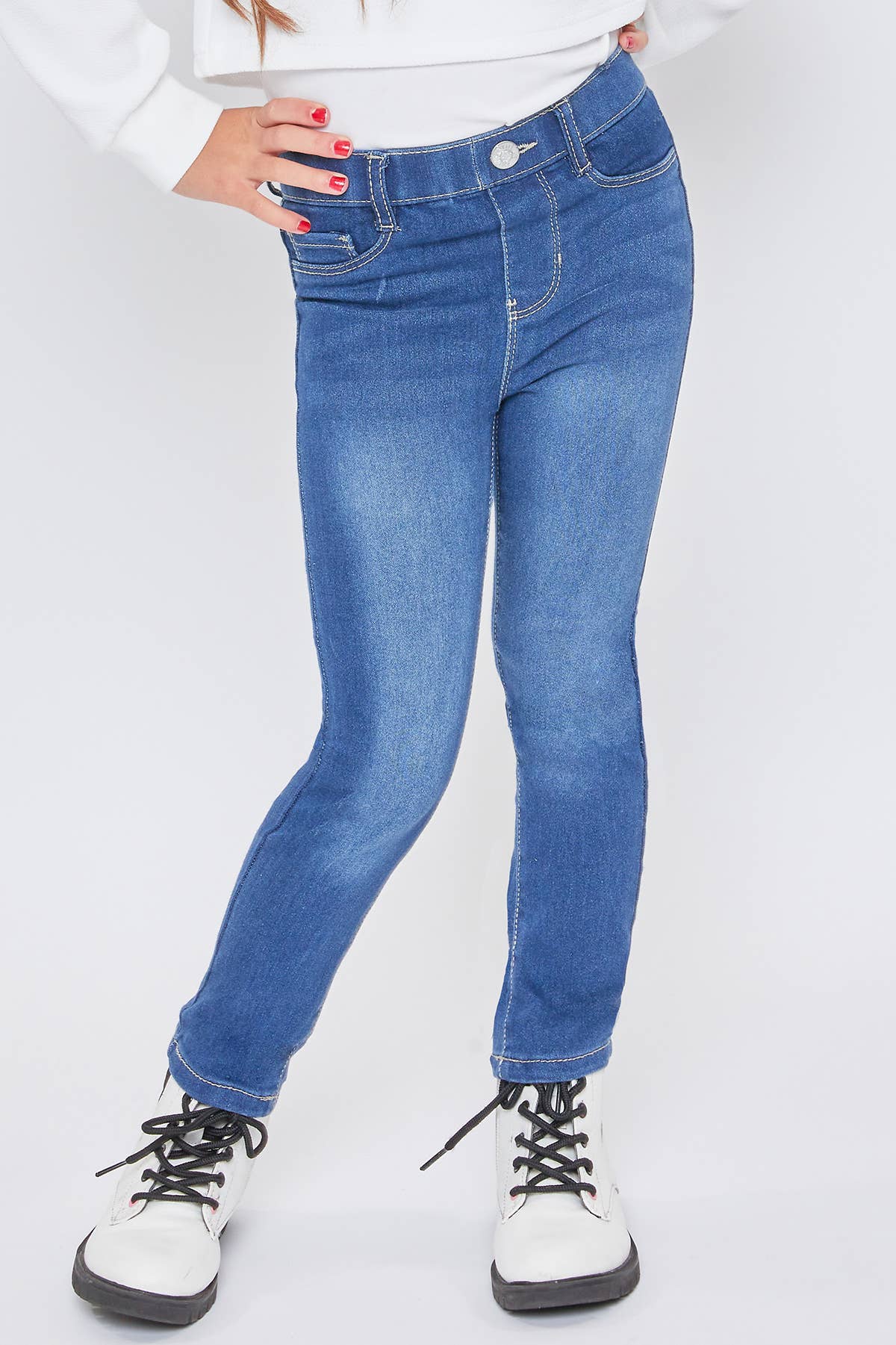 Faux Front Pull On Skinny Jean