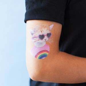 Rainbow Kitten Tattoo Pair