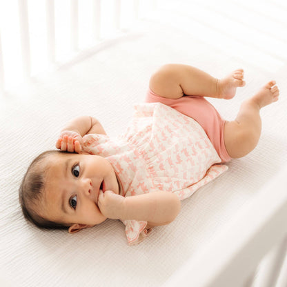 Bunny Hop Ruffle Diaper Cover Set - Dusty Rose