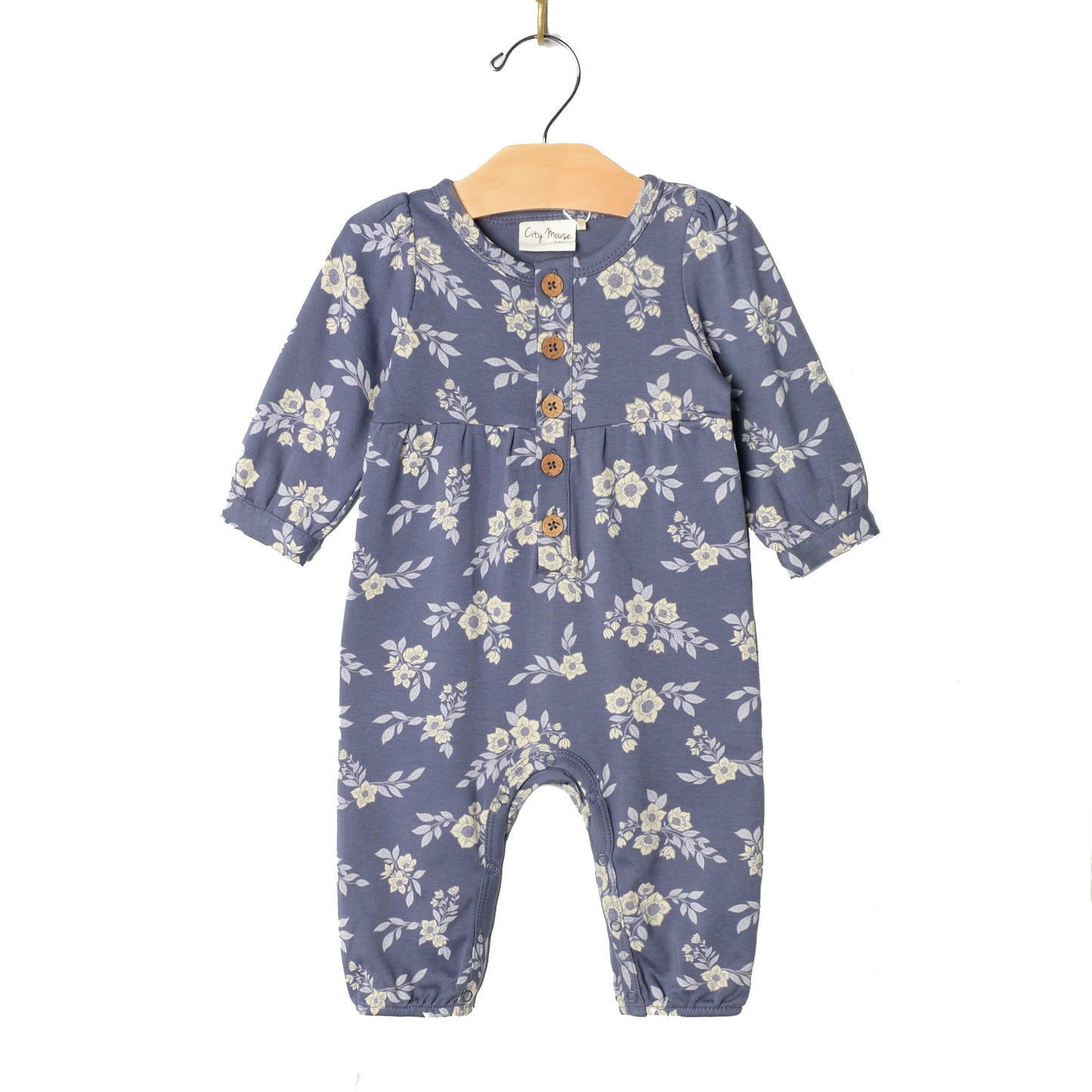 Henley Long Leg Romper- Fall Hellebore