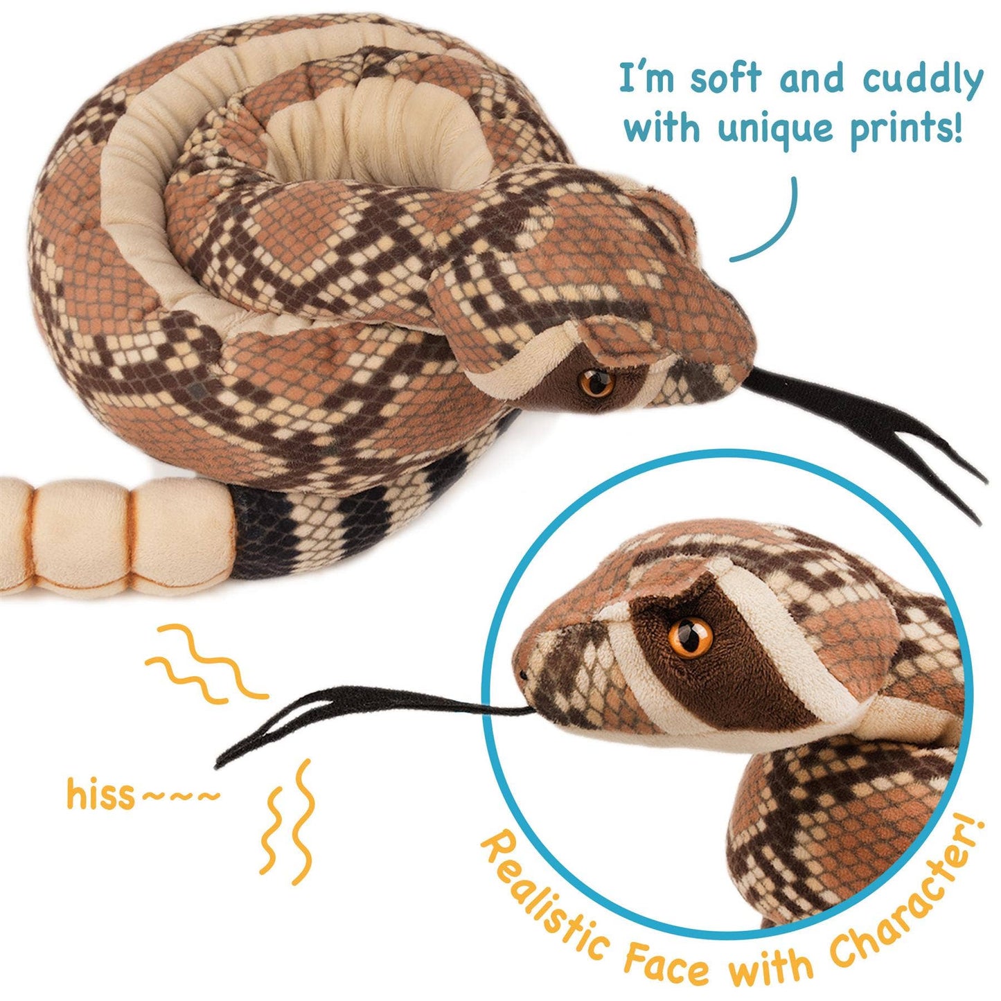 Rambo The Rattlesnake - 55 Inch Stuffed Animal Plush