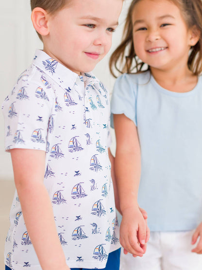 Sailing the Seas Knit Short Sleeve Performance Polo