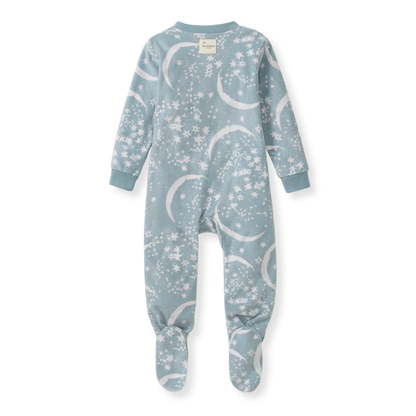Celestial Moon polarbee™ Repreve® Fleece Pajamas - Mountain Blue
