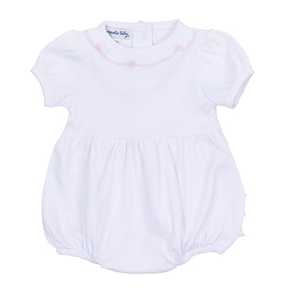 Essentials Solid Ruffle Bubble - White Pink