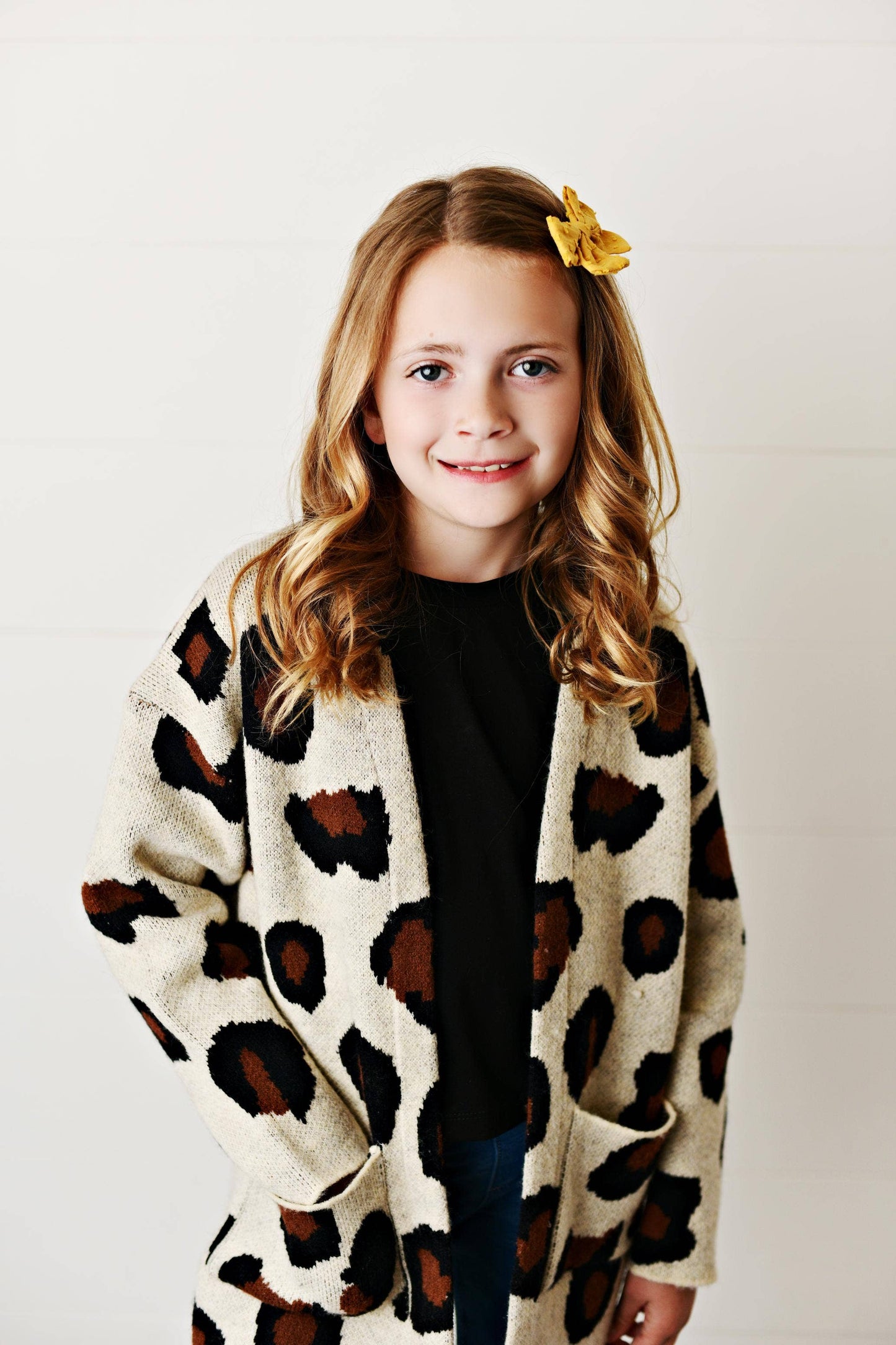 Leopard Print Long Sleeve Pocket Sweater