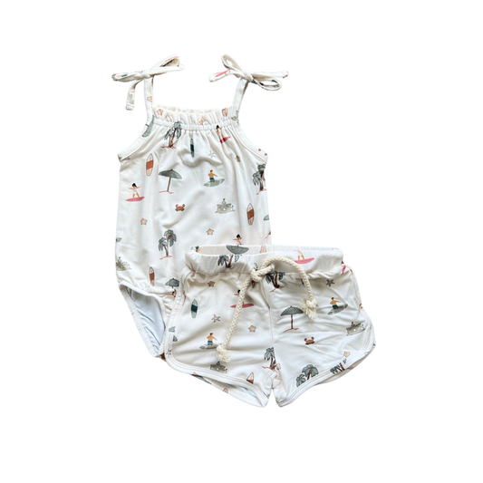 Tie Tank Bodysuit & Short Set