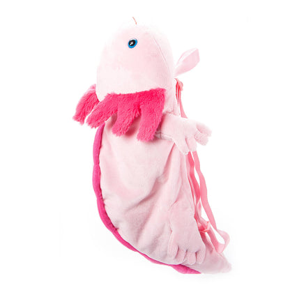 Axolotl Pink 20"  Plush Animal Backpack
