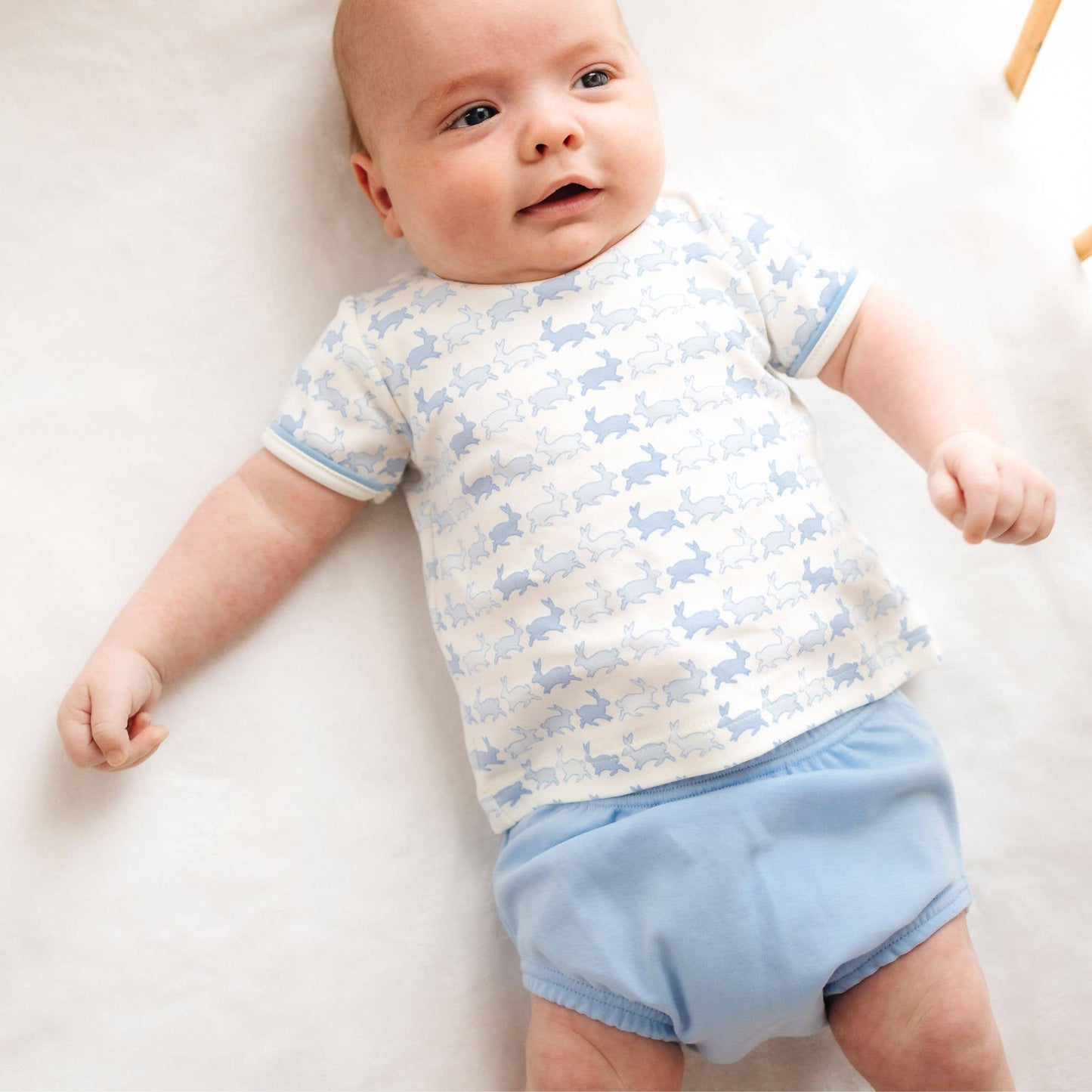 Bunny Hop Diaper Cover Set - Sky