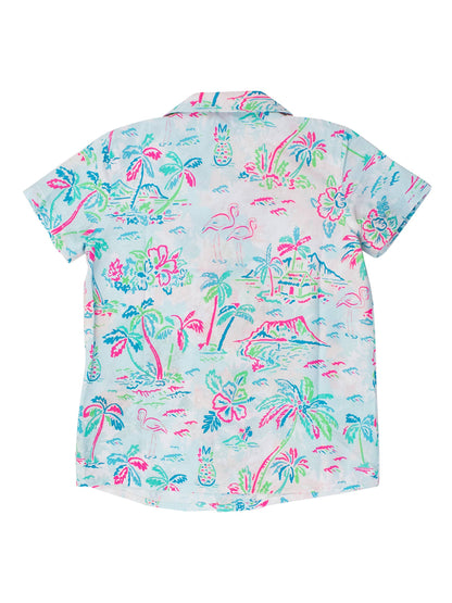 Boys Tropical Resort Short Sleeve Camp Shirt