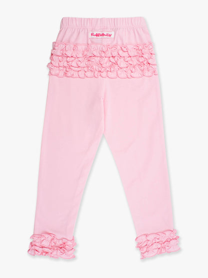 Toddler Girls Pink Classic Ruffle Leggings with Signature Rear Ruffles