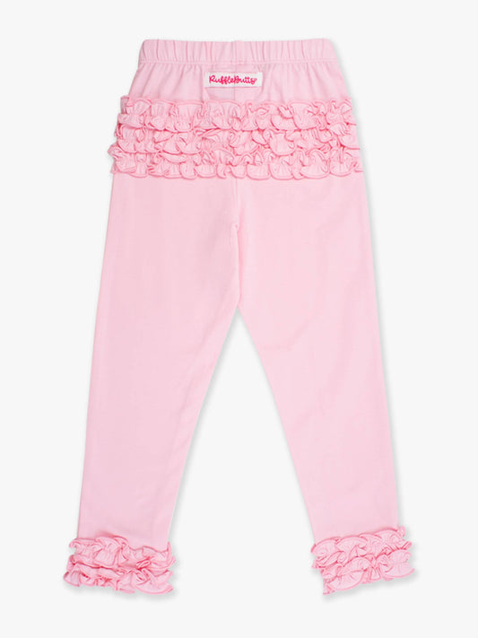 Toddler Girls Pink Classic Ruffle Leggings with Signature Rear Ruffles