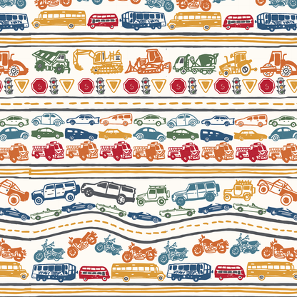Cars & Trucks Zip Baby Onesie