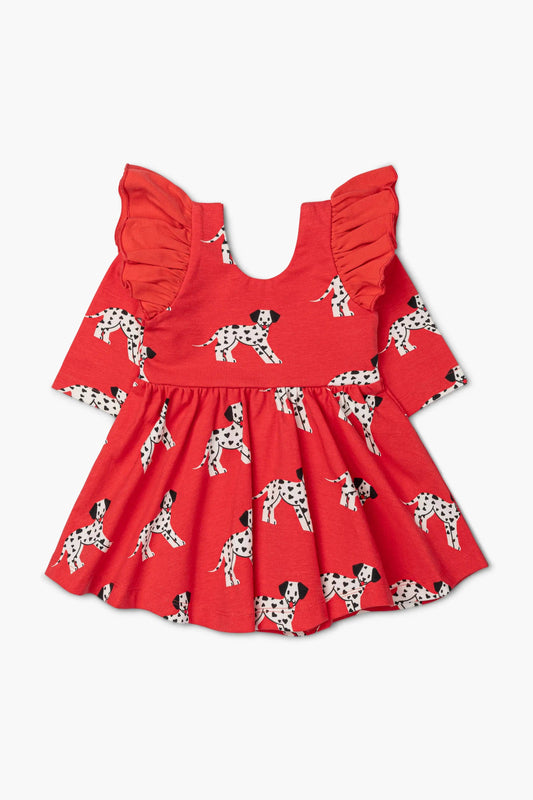 Valentine's Day Double Ruffle Let's Dance Dress - Dalmatians