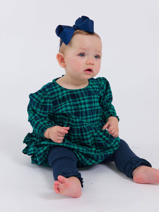 Hayden Plaid Woven Long Sleeve Bubble Romper