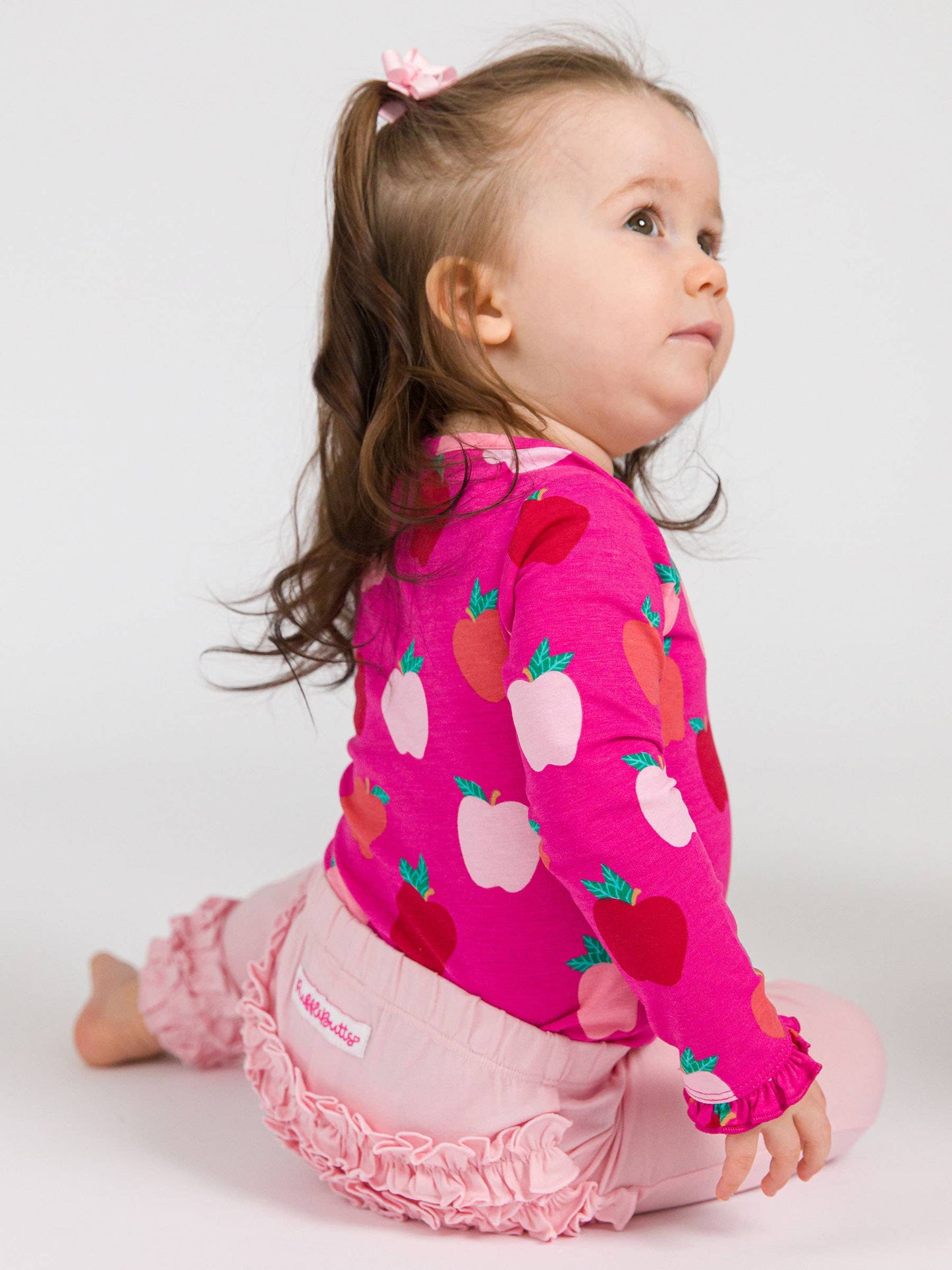 Toddler Girls Pink Classic Ruffle Leggings with Signature Rear Ruffles