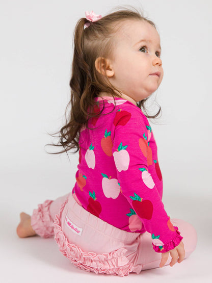 Toddler Girls Pink Classic Ruffle Leggings with Signature Rear Ruffles