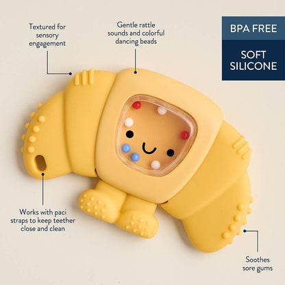 *NEW OPTION* Sweetie Shake Plus™ - Teething + Rattle Toy: Croissant