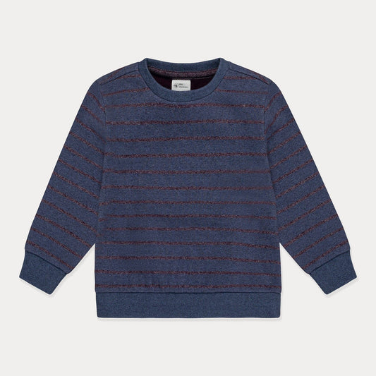 Crewneck Sweatshirt, Striped Soft Fleece