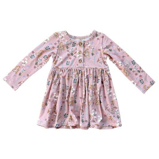 Long Sleeve Bamboo Henley Dress