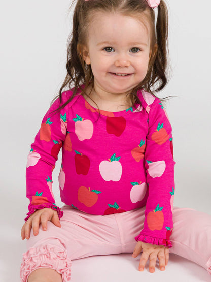 Toddler Girls Pink Classic Ruffle Leggings with Signature Rear Ruffles