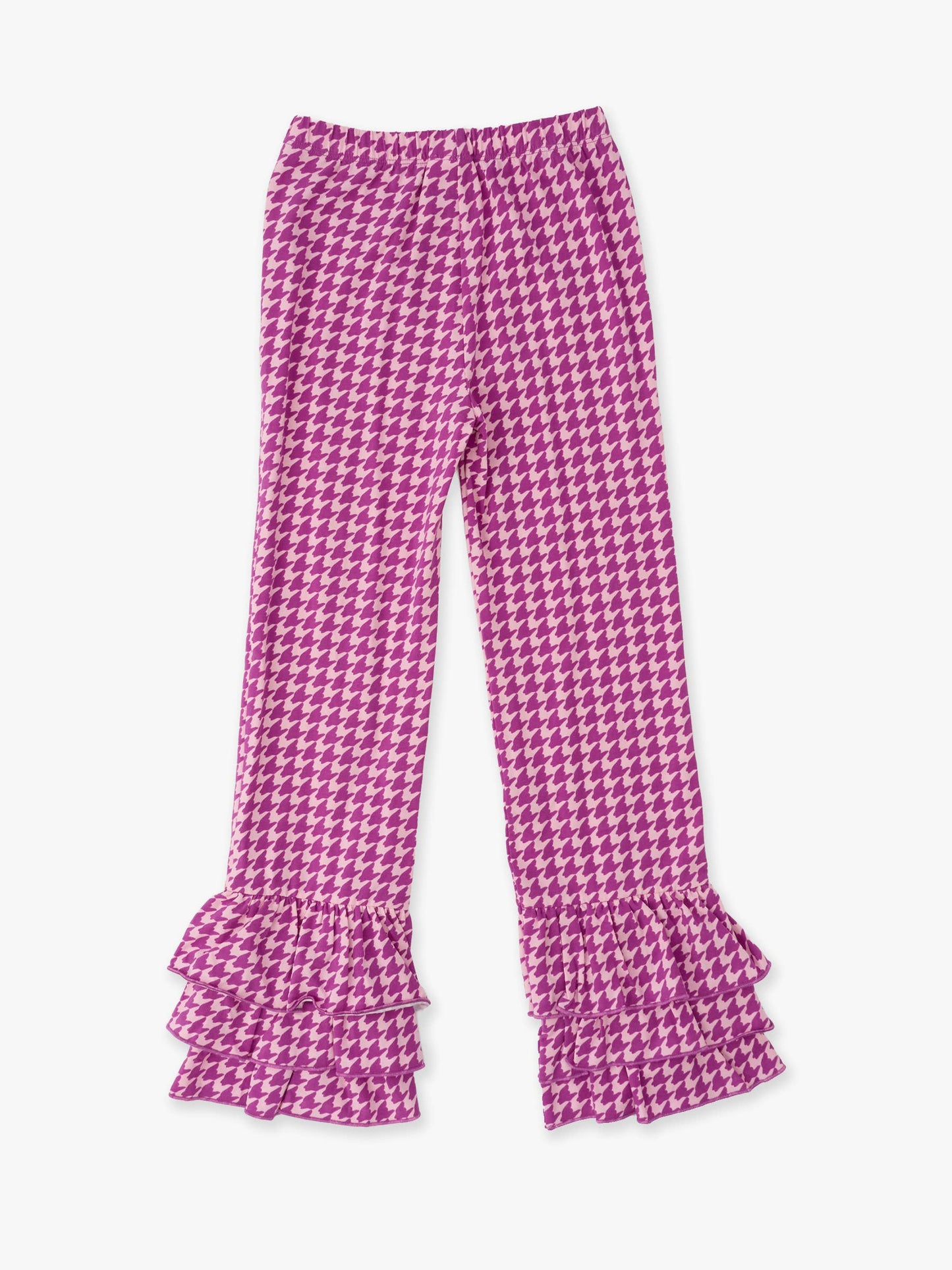 Girls Plum Tart Houndstooth Ruffle Flare Pants