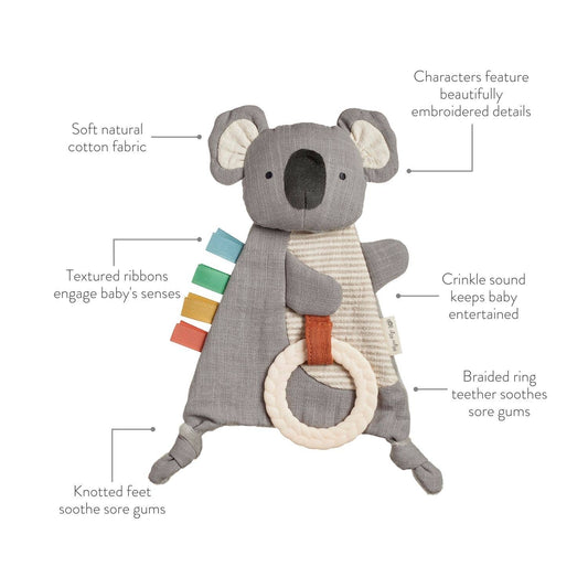 Bitzy Crinkle™ Dino Sensory Toy with Teether