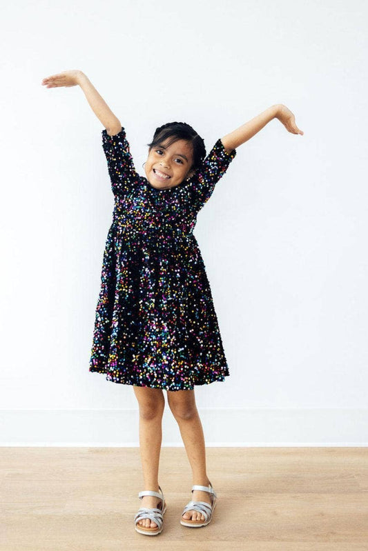 Confetti Velvet Sequin Dress