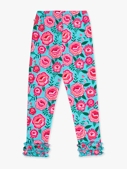 Girls Bright Blossoms Classic Ruffle Leggings