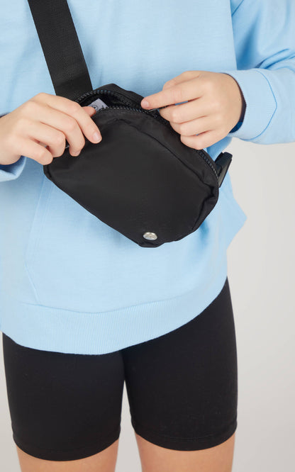 Girls Pullover Hoodie, Bike Short, Fanny Bag - 3 pcs Set
