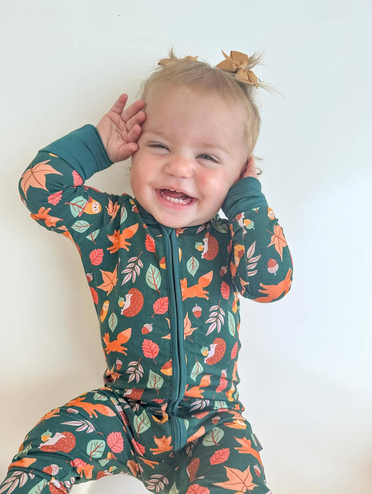 Fall Bamboo Baby Pajamas (Zippy)