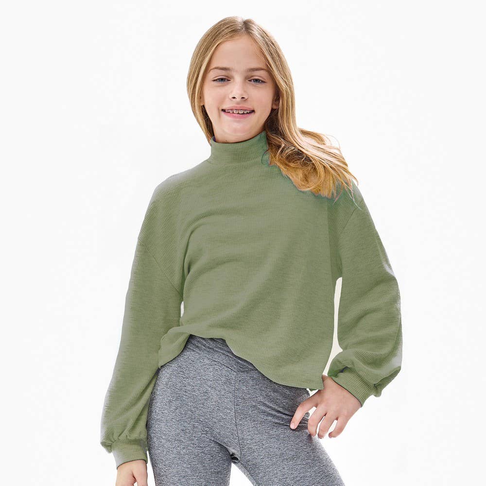 Thermal Knit Mock Neck Sweater