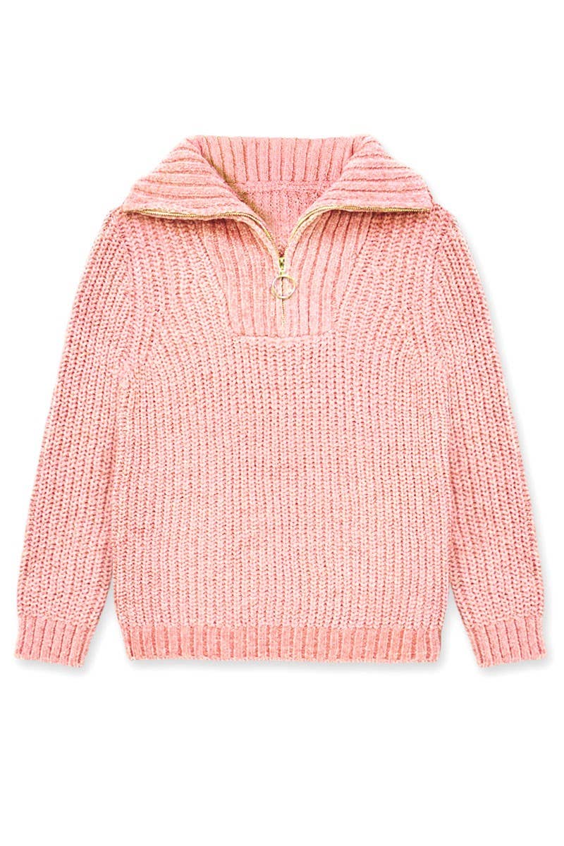 Zip Front Lurex Sweater