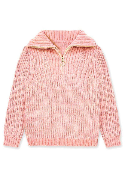Zip Front Lurex Sweater