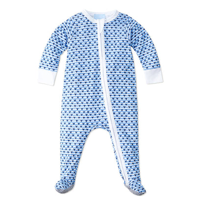 Sailor Hearts Zip Baby Onesie